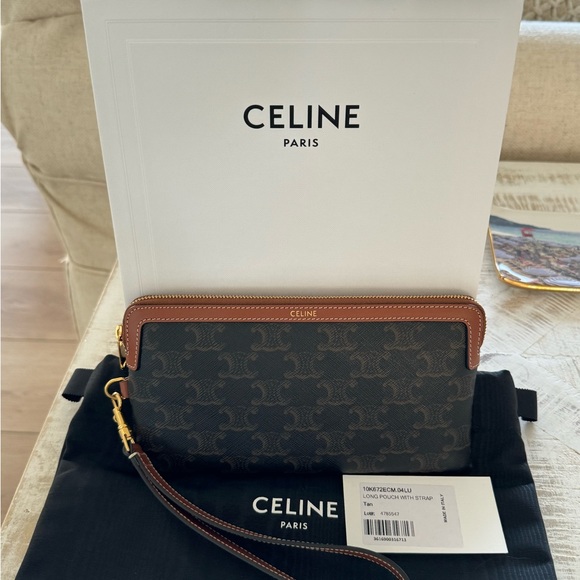 Celine Handbags - Celine Long Pouch with Strap